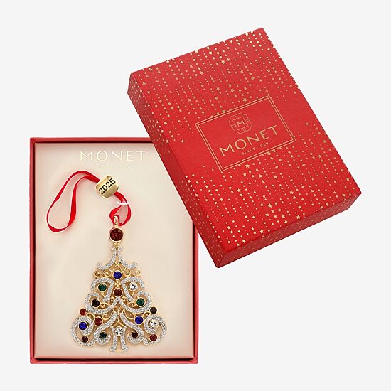 Monet Jewelry Silver Tone Christmas Tree Christmas Ornament