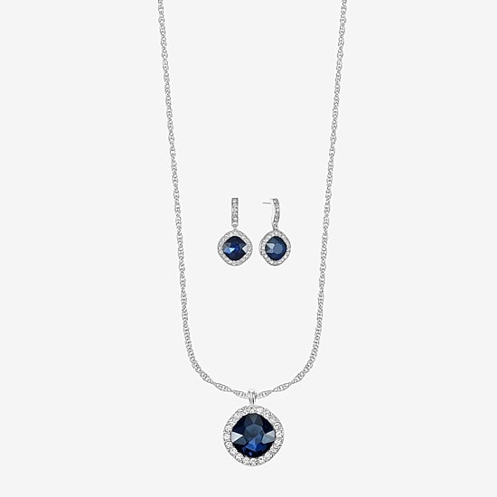 Monet Jewelry Pendant Necklace & Drop Earring Womens Glass Cushion 2-pc. Jewelry Set
