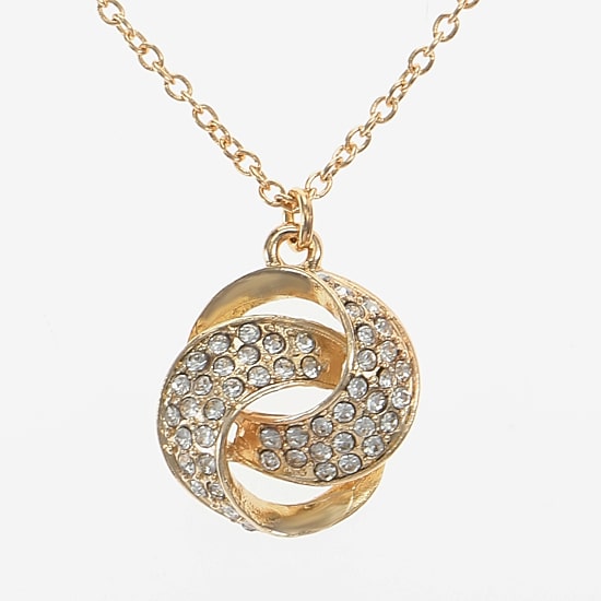 Monet Jewelry Gold Tone Pendant Necklace & Drop Earring Womens Glass Round 2-pc. Jewelry Set