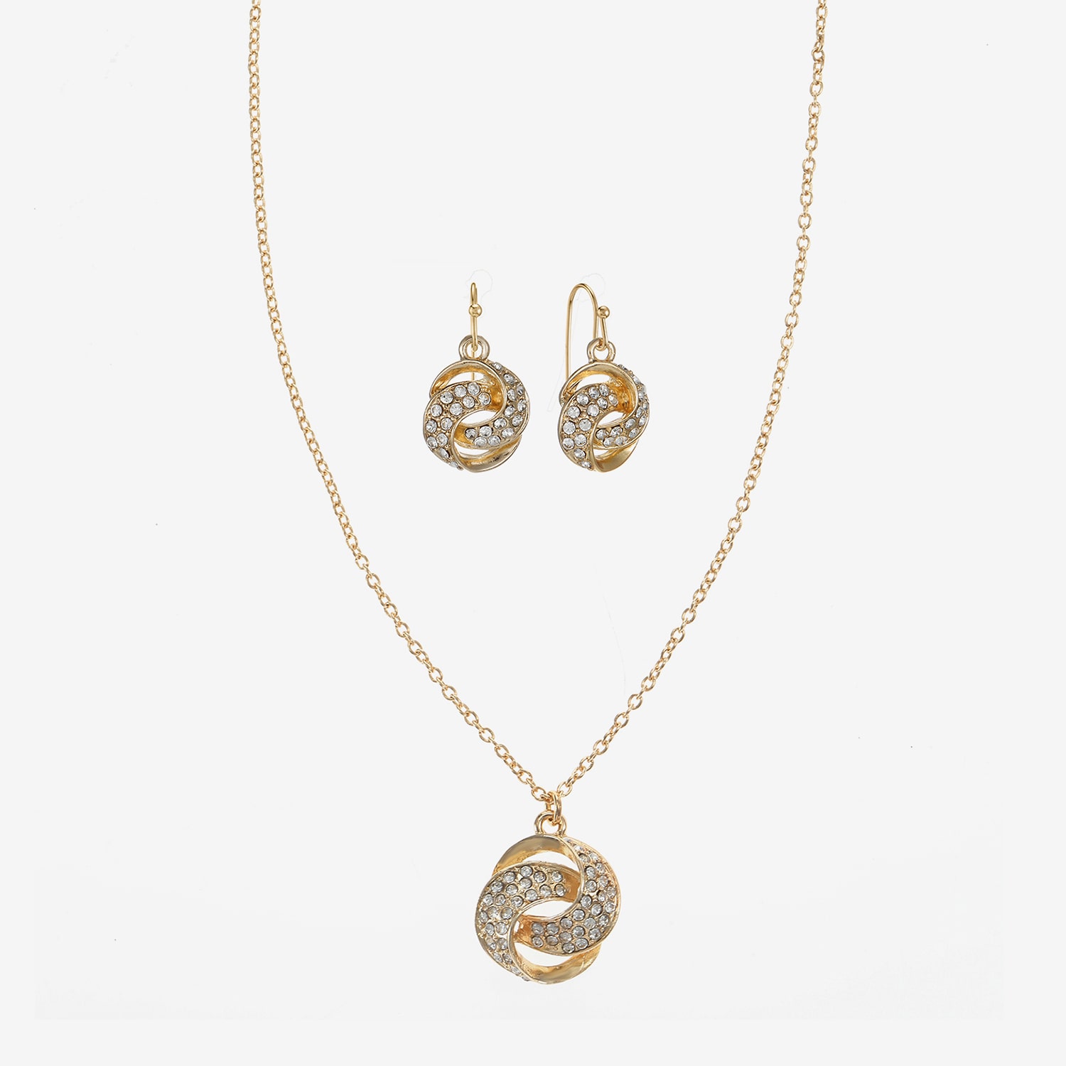 Monet Jewelry Gold Tone Pendant Necklace & Drop Earring Womens Glass Round 2-pc. Jewelry Set