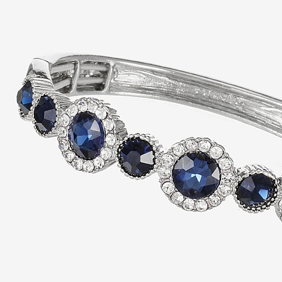 Monet Jewelry Halo Stretch Womens Glass Round Bangle Bracelet