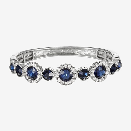 Monet Jewelry Halo Stretch Womens Glass Round Bangle Bracelet