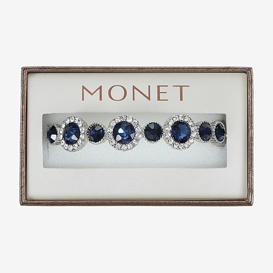 Monet Jewelry Halo Stretch Womens Glass Round Bangle Bracelet