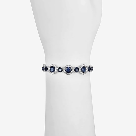 Monet Jewelry Halo Stretch Womens Glass Round Bangle Bracelet