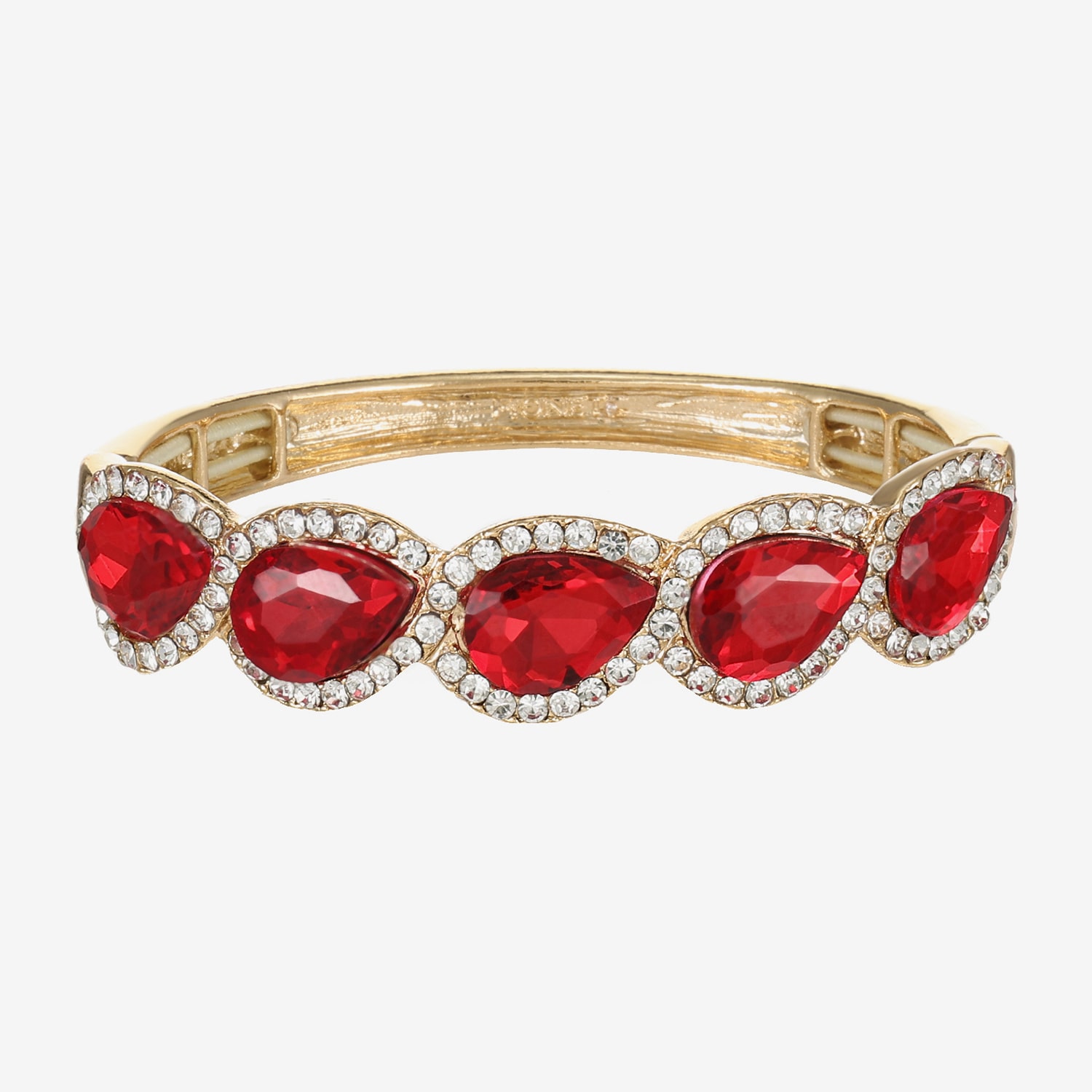 Monet Jewelry Gold Tone Halo Stretch Womens Glass Bangle Bracelet