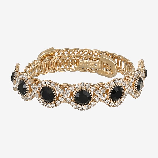 Monet Jewelry Gold Tone Halo Coil Womens Glass Wrap Bracelet