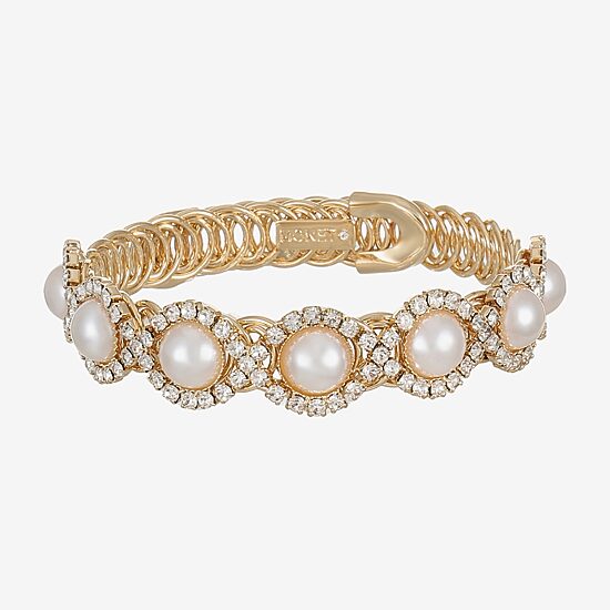Monet Jewelry Gold Tone Halo Coil Womens Glass Wrap Bracelet