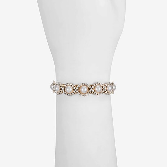 Monet Jewelry Gold Tone Halo Coil Womens Glass Wrap Bracelet