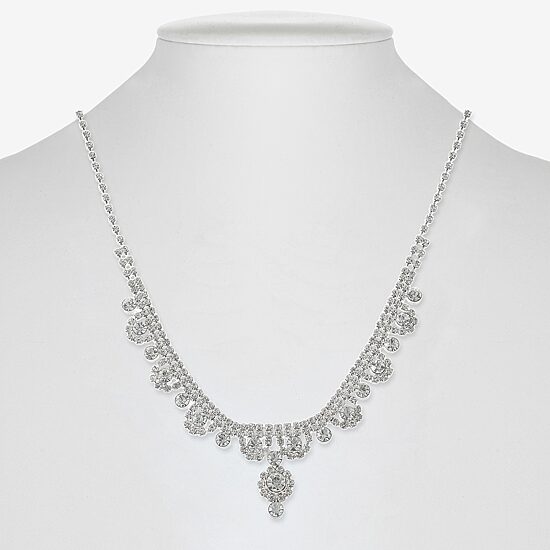 Monet Jewelry Timeless Silver Tone Womens Glass 17 Inch Y Necklace