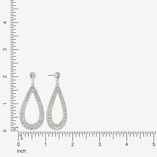 Monet Jewelry Timeless Silver Tone Womens Glass Hypoallergenic Drop Earrings
