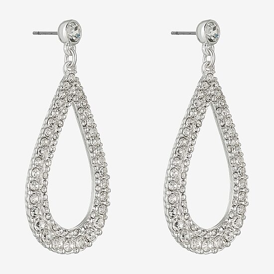 Monet Jewelry Timeless Silver Tone Womens Glass Hypoallergenic Drop Earrings