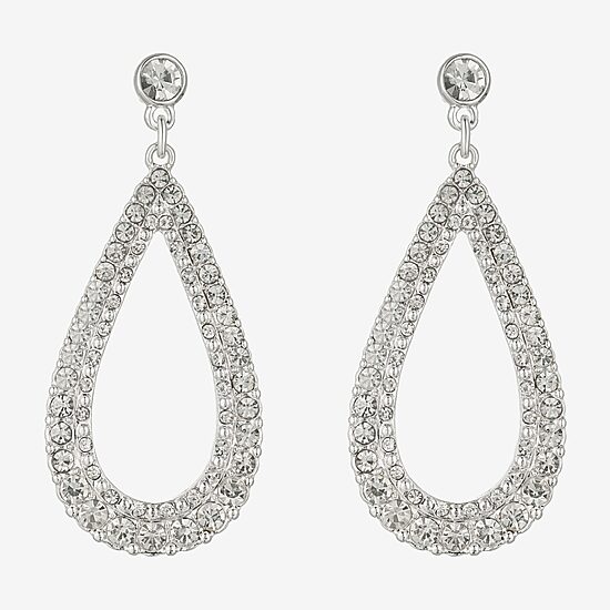 Monet Jewelry Timeless Silver Tone Womens Glass Hypoallergenic Drop Earrings