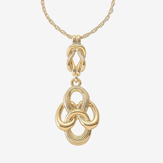 Monet Jewelry Gold Tone Womens Knot 28 Inch Pendant Necklace