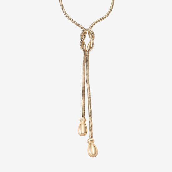 Monet Jewelry Gold Tone Bolo Tie Womens 22 Inch Y Necklace