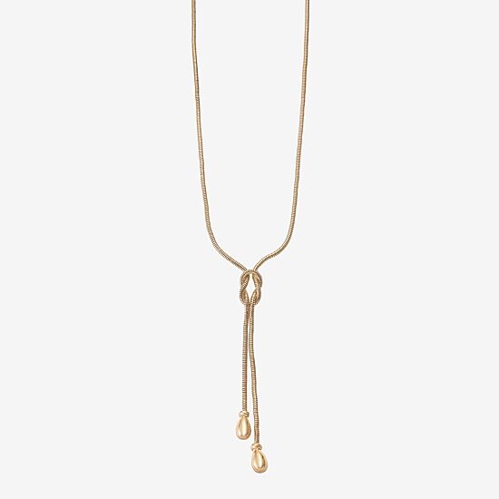 Monet Jewelry Gold Tone Bolo Tie Womens 22 Inch Y Necklace