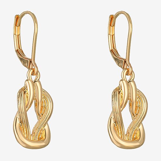 Monet Jewelry Gold Tone Womens Knot Drop Earrings