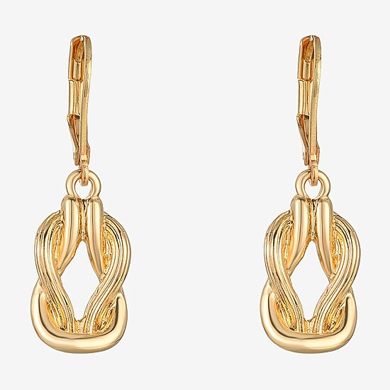 Monet Jewelry Gold Tone Womens Knot Drop Earrings