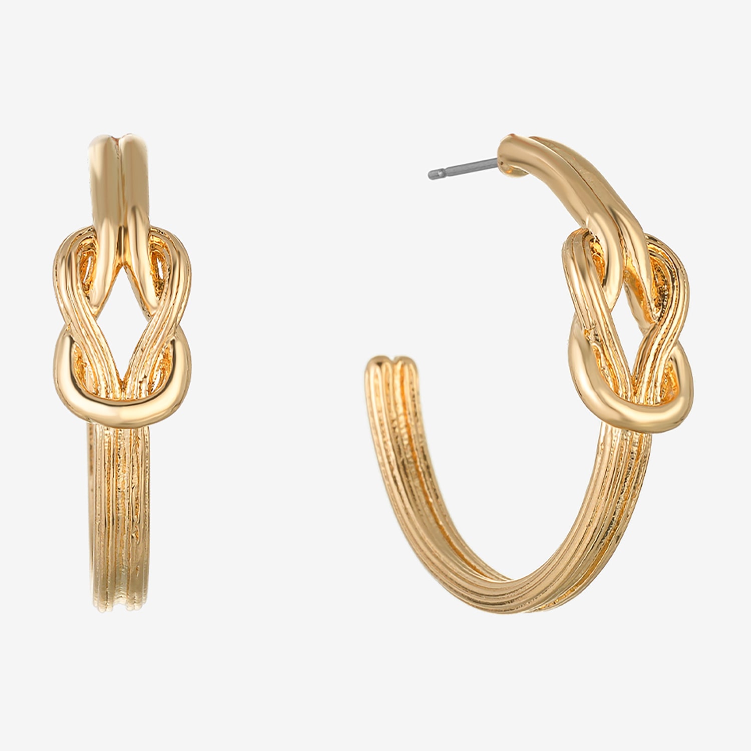 Monet Jewelry Gold Tone Womens 28mm Knot Hypoallergenic Hoop Earrings