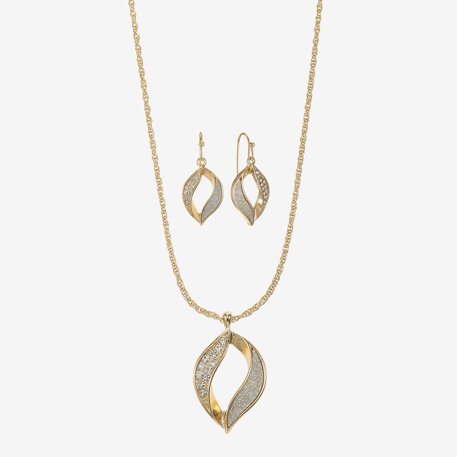 Monet Jewelry Twist Pendant Necklace & Drop Earring Womens Glass 2-pc. Jewelry Set