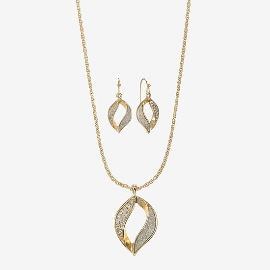 Monet Jewelry Twist Pendant Necklace & Drop Earring Womens Glass 2-pc. Jewelry Set