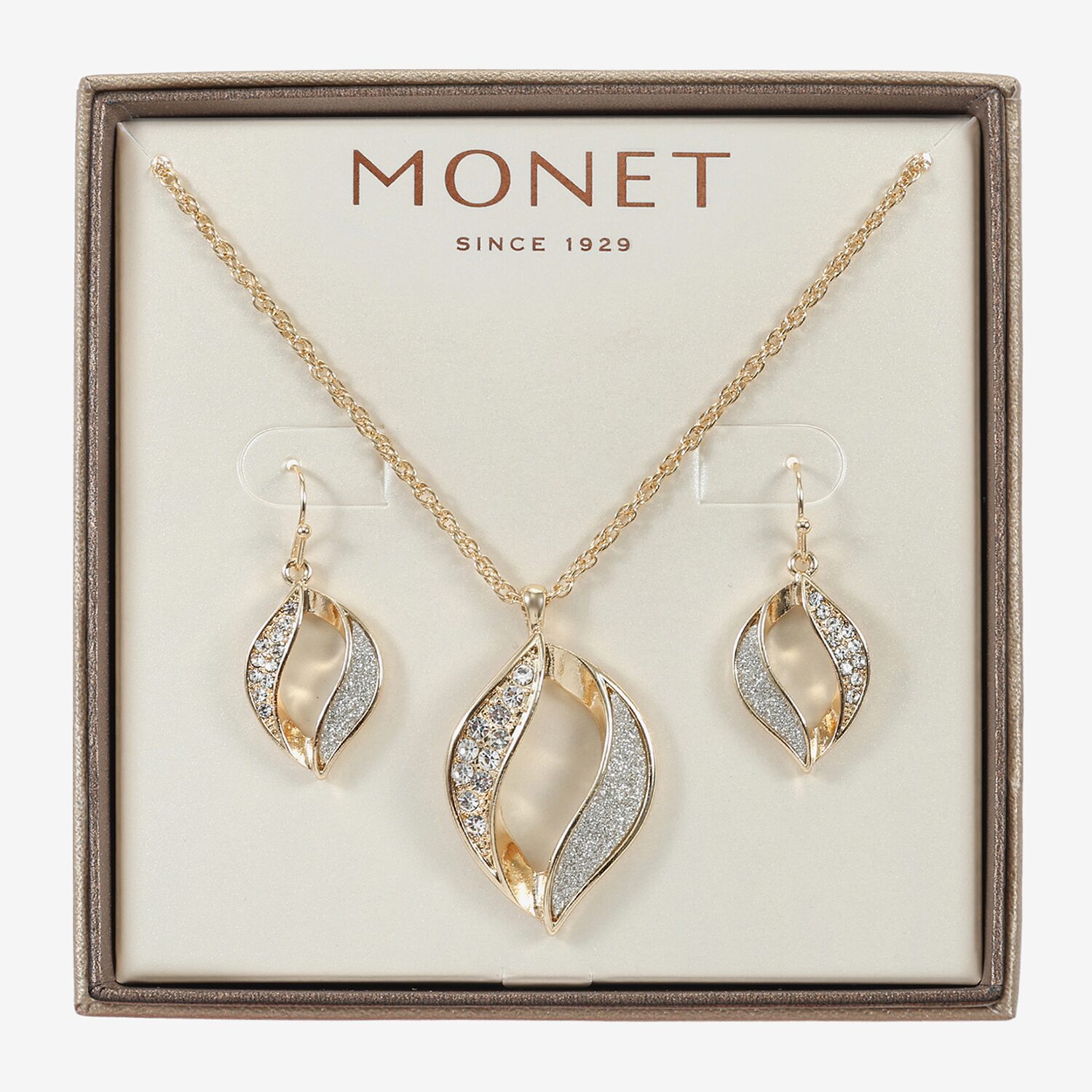 Monet Jewelry Twist Pendant Necklace & Drop Earring Womens Glass 2-pc. Jewelry Set