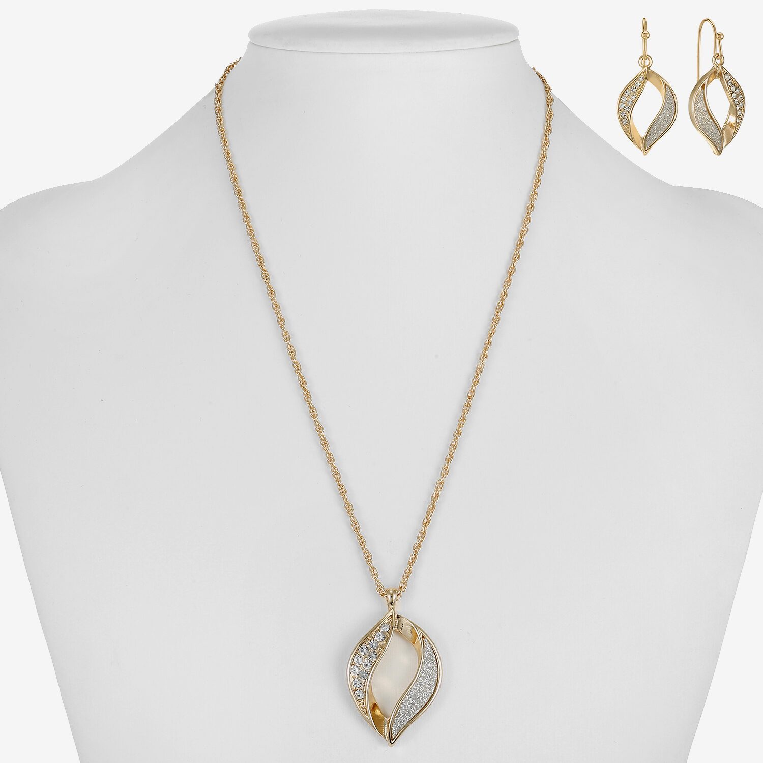 Monet Jewelry Twist Pendant Necklace & Drop Earring Womens Glass 2-pc. Jewelry Set