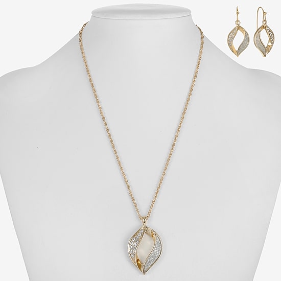 Monet Jewelry Twist Pendant Necklace & Drop Earring Womens Glass 2-pc. Jewelry Set