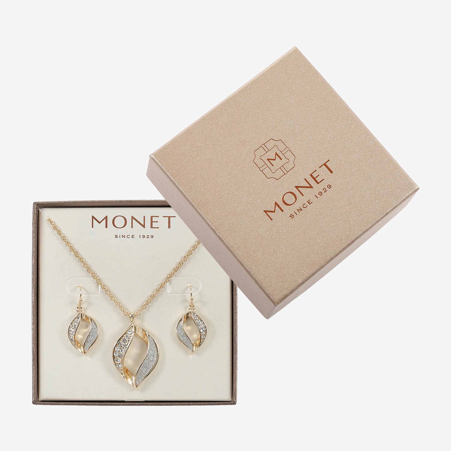 Monet Jewelry Twist Pendant Necklace & Drop Earring Womens Glass 2-pc. Jewelry Set