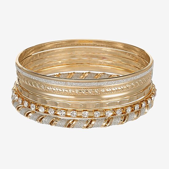 Monet Jewelry Bangle Womens 6-pc. Glass Bracelet Set