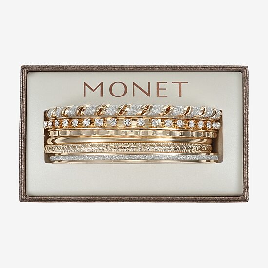 Monet Jewelry Bangle Womens 6-pc. Glass Bracelet Set