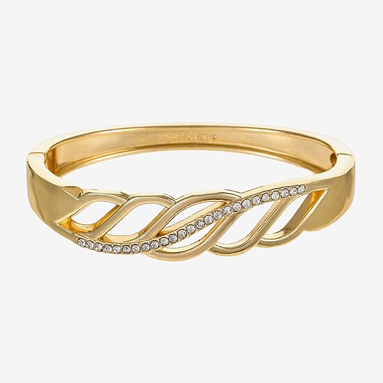 Monet Jewelry Gold Tone Twist Womens Glass Bangle Bracelet