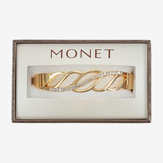 Monet Jewelry Gold Tone Twist Womens Glass Bangle Bracelet
