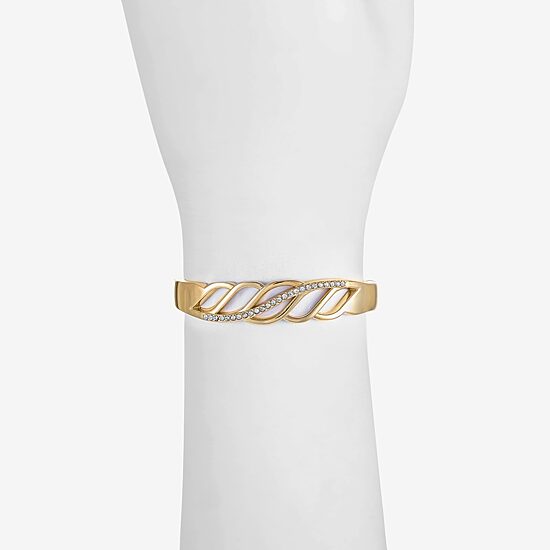 Monet Jewelry Gold Tone Twist Womens Glass Bangle Bracelet
