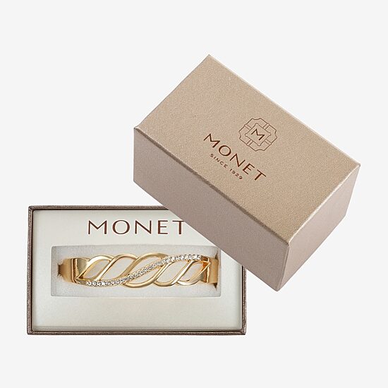 Monet Jewelry Gold Tone Twist Womens Glass Bangle Bracelet