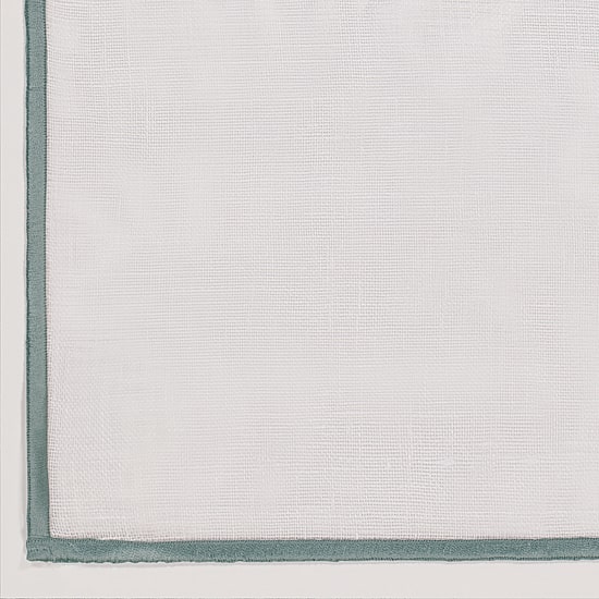 Fieldcrest Luxury Linen Border Stripe Rod Pocket Back Tab Sheer Single Curtain Panel