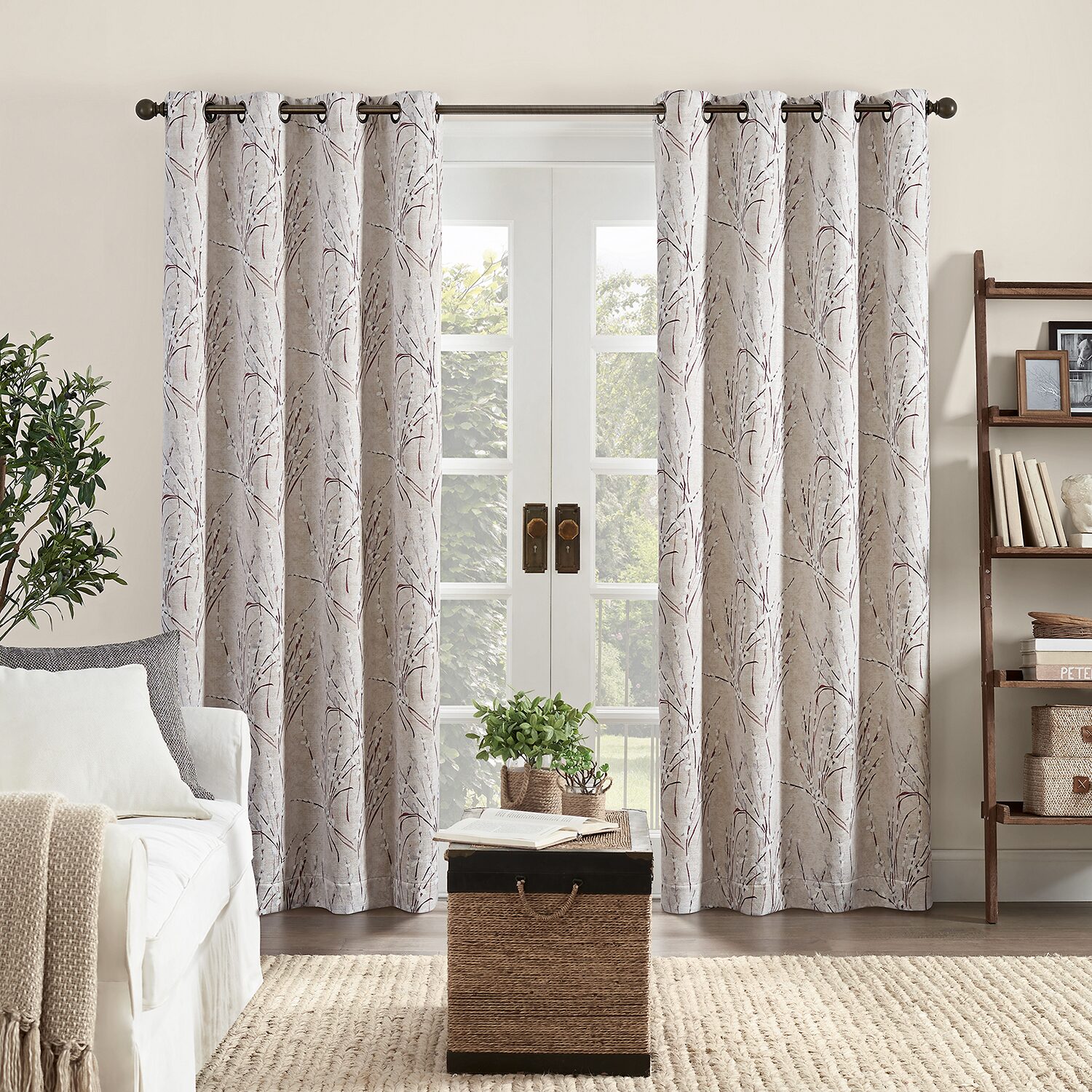 Eclipse Ambiance Botanical Grommet Top Energy Saving 100% Blackout Single Curtain Panel