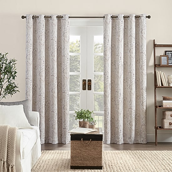 Eclipse Ambiance Botanical Grommet Top Energy Saving 100% Blackout Single Curtain Panel
