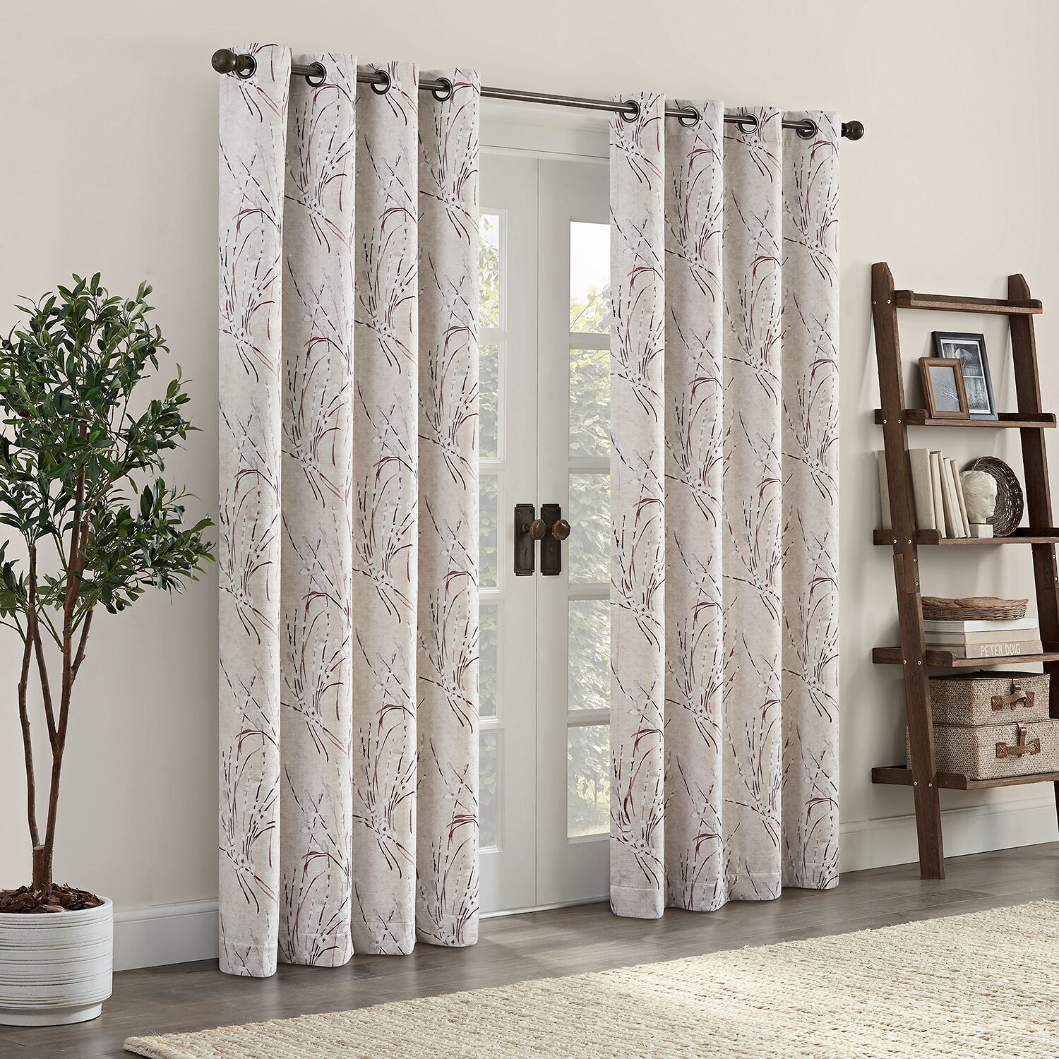 Eclipse Ambiance Botanical Grommet Top Energy Saving 100% Blackout Single Curtain Panel