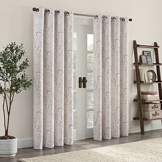 Eclipse Ambiance Botanical Grommet Top Energy Saving 100% Blackout Single Curtain Panel