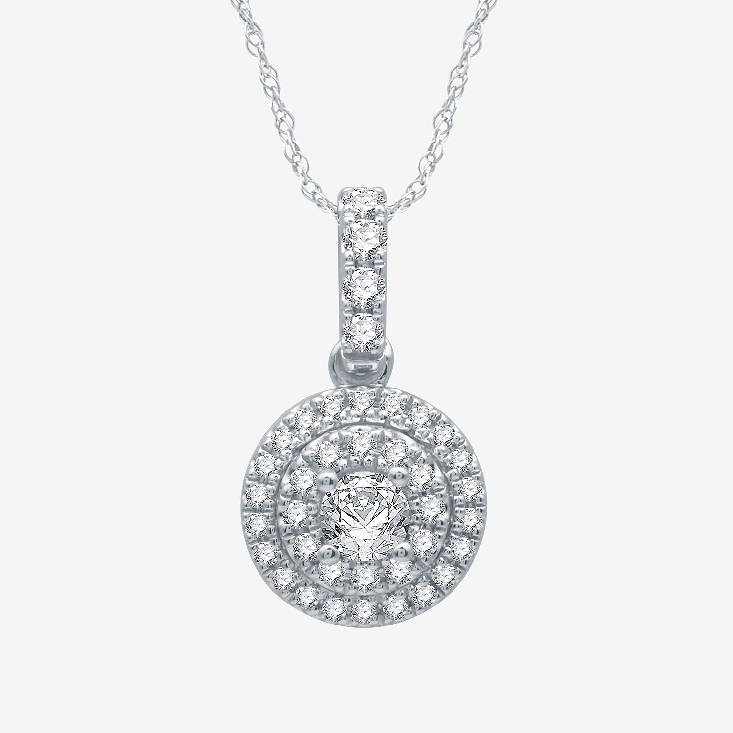(G / Si2) Womens 2 CT. T.W. Lab Grown Diamond 10K White Gold Round 2-pc. Jewelry Set