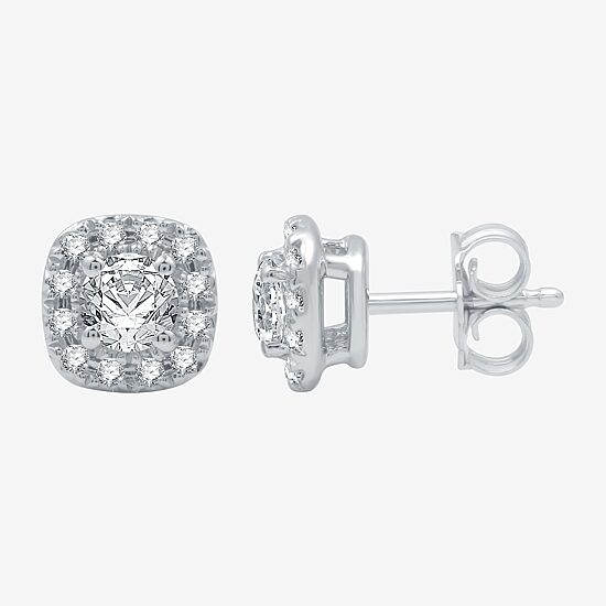 (H-I / I1) Womens 1 1/2 CT. T.W. Lab Grown White Diamond 10K White Gold Cushion 2-pc. Jewelry Set