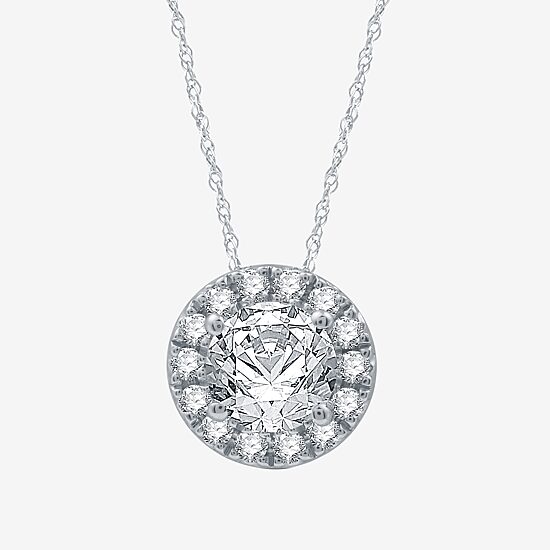 (H-I / I1) Womens 1 1/2 CT. T.W. Lab Grown White Diamond 10K White Gold Round 2-pc. Jewelry Set