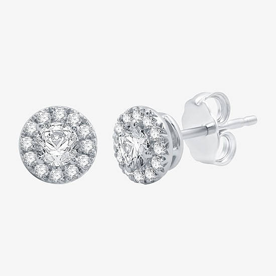 (H-I / I1) Womens 1 1/2 CT. T.W. Lab Grown White Diamond 10K White Gold Round 2-pc. Jewelry Set