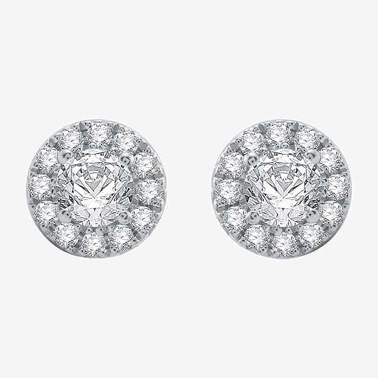 (H-I / I1) Womens 1 1/2 CT. T.W. Lab Grown White Diamond 10K White Gold Round 2-pc. Jewelry Set