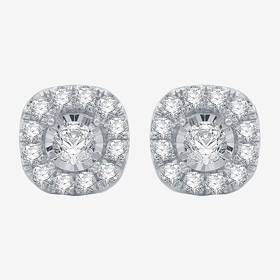 1 CT.T.W. Natural Diamond 10K Gold 9.7mm Stud Earrings