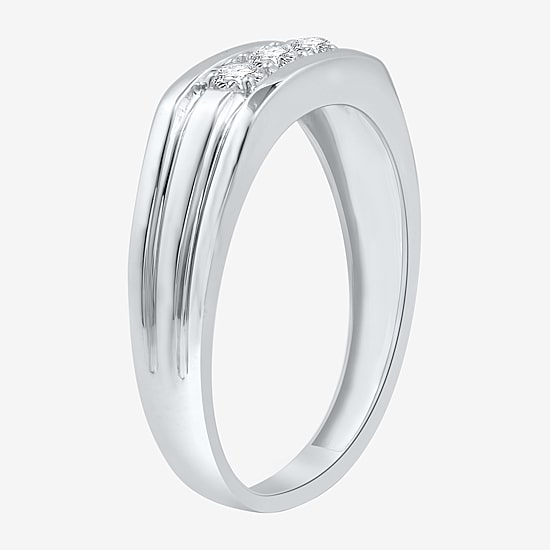 I Said Yes (H-I / I1) Mens 1/4 CT. T.W. Lab Grown White Diamond Sterling Silver Wedding Band