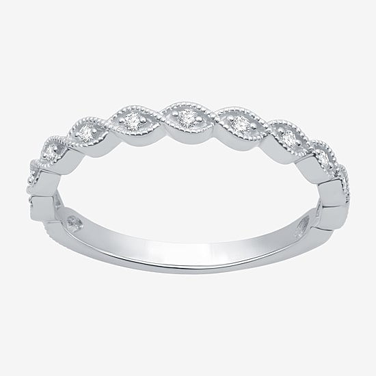 I Said Yes (H-I / I1) 1/10 CT. T.W. Lab Grown White Diamond Sterling Silver or 14K Gold Over Silver Wedding Band