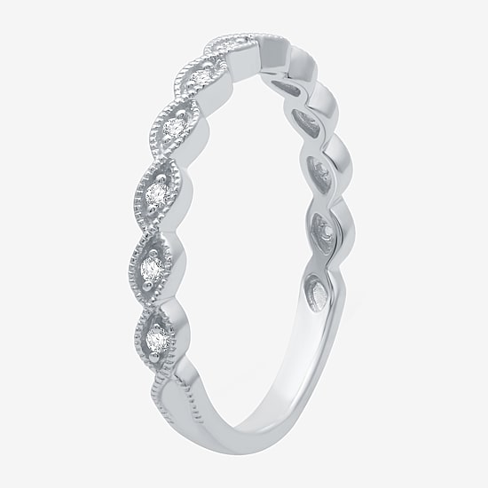 I Said Yes (H-I / I1) 1/10 CT. T.W. Lab Grown White Diamond Sterling Silver or 14K Gold Over Silver Wedding Band