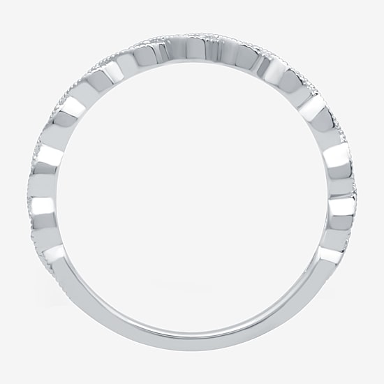 I Said Yes (H-I / I1) 1/10 CT. T.W. Lab Grown White Diamond Sterling Silver or 14K Gold Over Silver Wedding Band