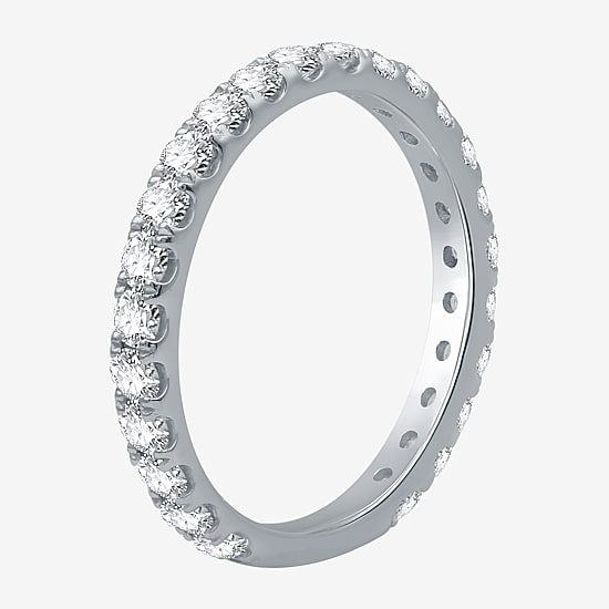 I Said Yes (H-I / I1) 1 CT. T.W. Lab Grown White Diamond Sterling Silver or 14K Gold Over Silver Eternity Wedding Band